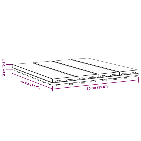 vidaXL Decking Tile 3D Design 11 pcs Teak 30 x 30 cm WPC