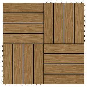 vidaXL Decking Tile 3D Design 11 pcs Teak 30 x 30 cm WPC