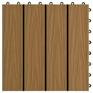 vidaXL Decking Tile 3D Design 11 pcs Teak 30 x 30 cm WPC