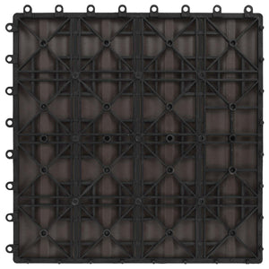 vidaXL Decking Tiles 3D Design 11 pcs Dark Brown 30 x 30 cm WPC