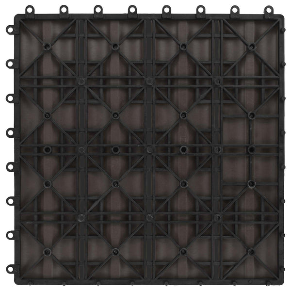vidaXL Decking Tiles 3D Design 11 pcs Dark Brown 30 x 30 cm WPC