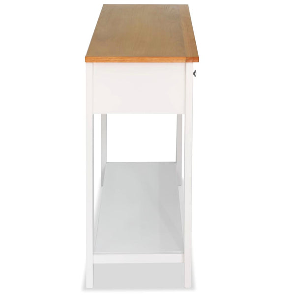 vidaXL Console Table 118x35x77 cm Solid Oak Wood