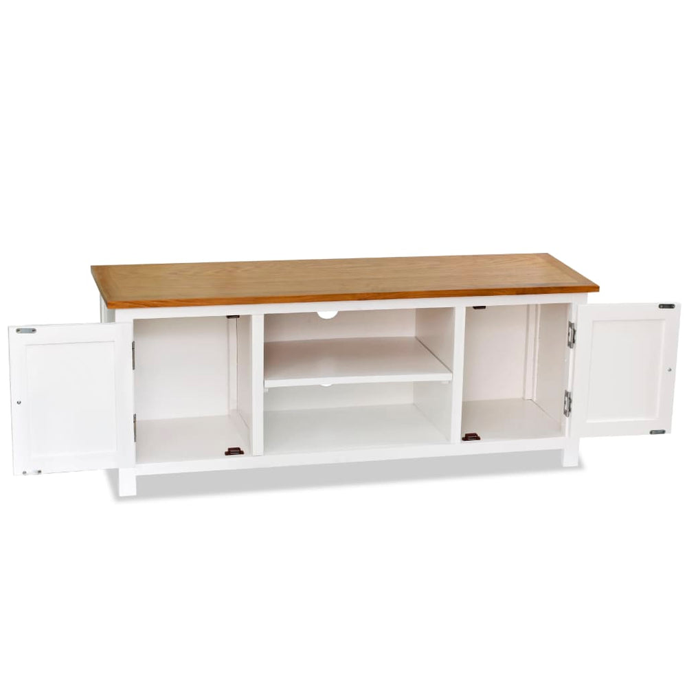 vidaXL TV Cabinet 120x35x48 cm Solid Oak Wood