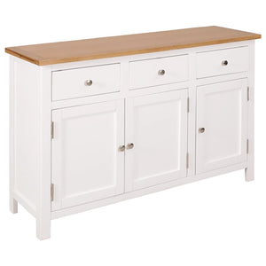 vidaXL Sideboard 110x33.5x70 cm Solid Oak Wood