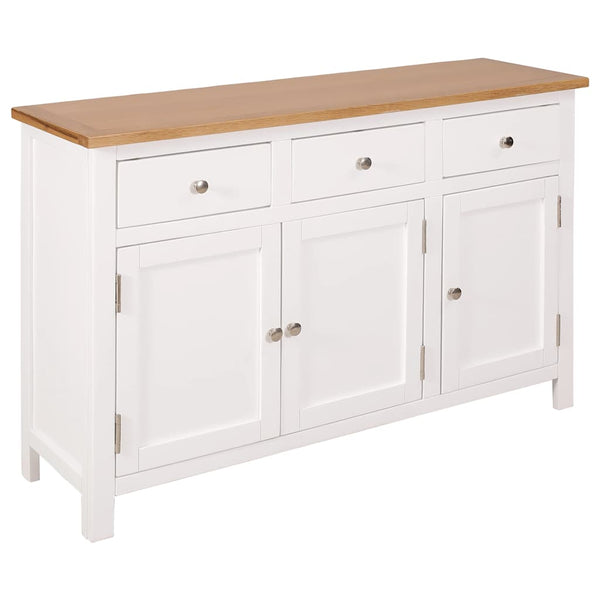 vidaXL Sideboard 110x33.5x70 cm Solid Oak Wood