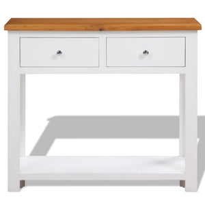 vidaXL Console Table 83x30x73 cm Solid Oak Wood