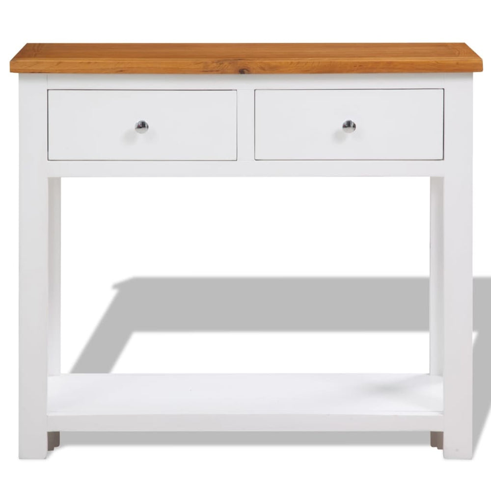 vidaXL Console Table 83x30x73 cm Solid Oak Wood