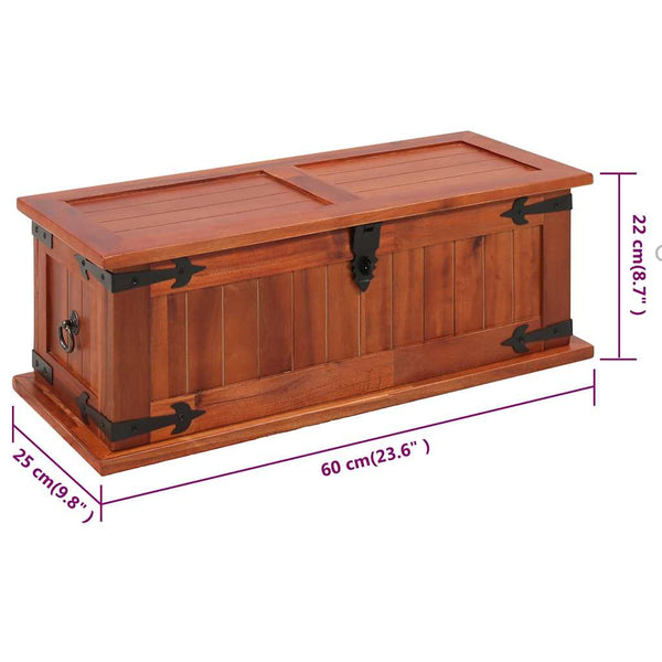 vidaXL Storage Chest 60 x 25 x 22 cm Solid Acacia Wood
