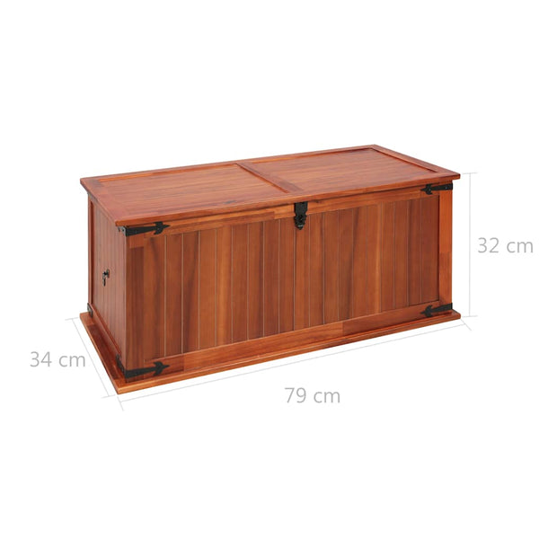 vidaXL Storage Chest 79x34x32 cm Solid Acacia Wood