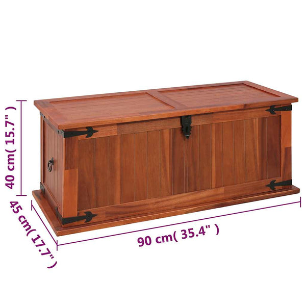 vidaXL Storage Chest 90 x 45 x 40 cm Solid Acacia Wood