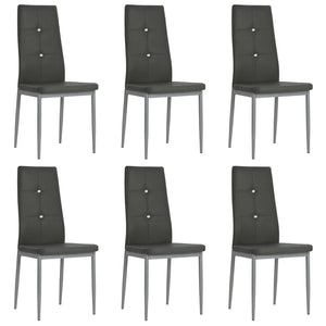 vidaXL Dining Chairs 6 pcs Artificial Leather Grey