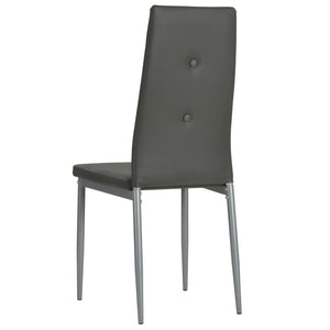 vidaXL Dining Chairs 6 pcs Artificial Leather Grey
