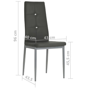 vidaXL Dining Chairs 6 pcs Artificial Leather Grey