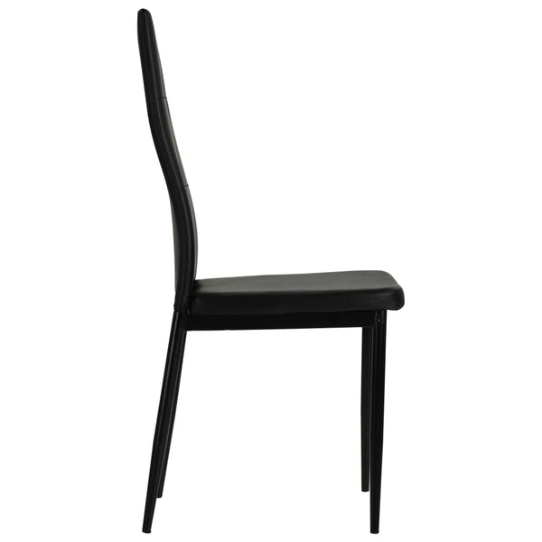 vidaXL Dining Chairs 6 pcs Black Faux Leather