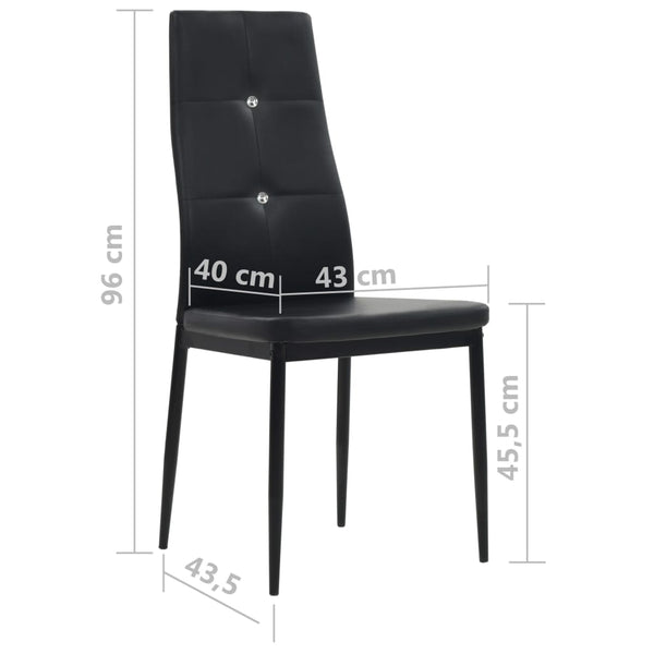 vidaXL Dining Chairs 6 pcs Black Faux Leather
