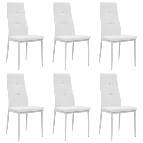 vidaXL Dining Chairs 6 pcs Faux Leather White