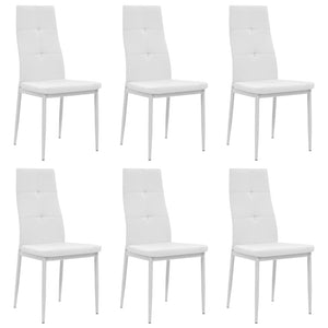 vidaXL Dining Chairs 6 pcs Faux Leather White
