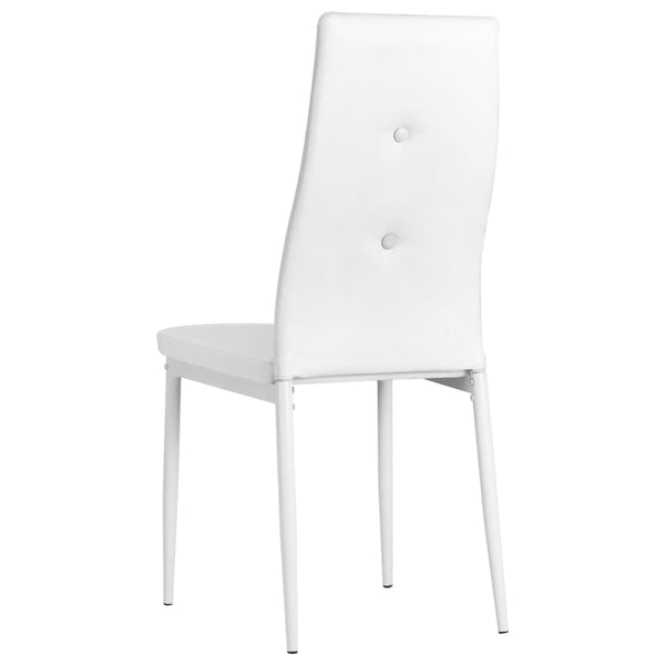 vidaXL Dining Chairs 6 pcs Faux Leather White