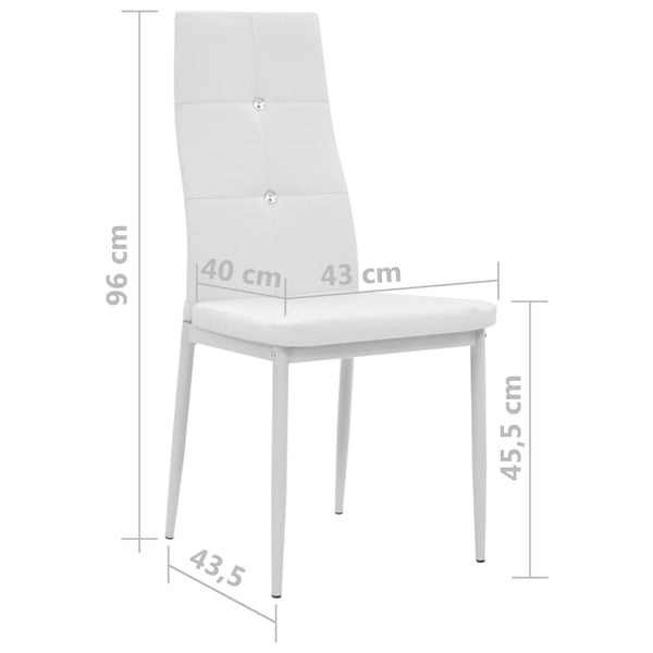 vidaXL Dining Chairs 6 pcs Faux Leather White