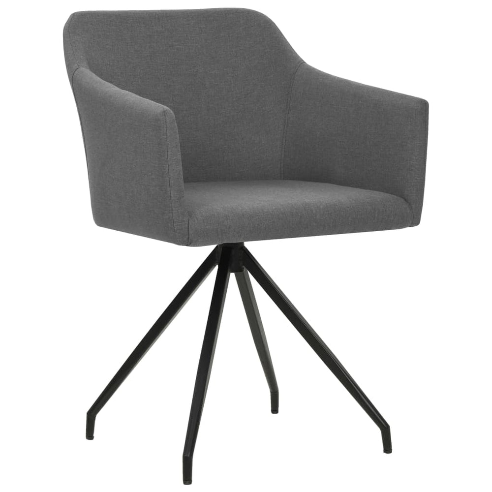 vidaXL Swivel Dining Chairs 2 pcs Light Grey Fabric