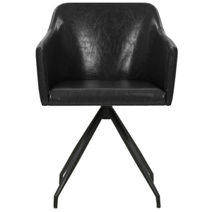 vidaXL Dining Chairs 2 pcs Swivel Black Faux Leather