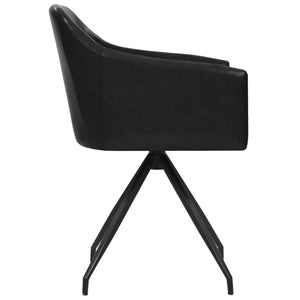 vidaXL Dining Chairs 2 pcs Swivel Black Faux Leather
