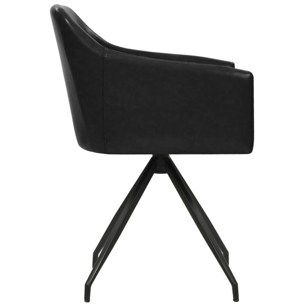 vidaXL Dining Chairs 2 pcs Swivel Black Faux Leather