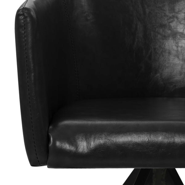 vidaXL Dining Chairs 2 pcs Swivel Black Faux Leather