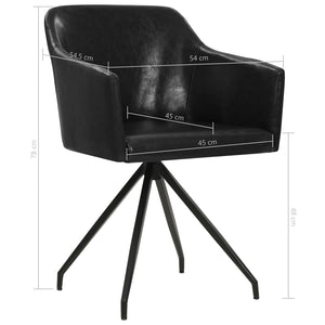vidaXL Dining Chairs 2 pcs Swivel Black Faux Leather