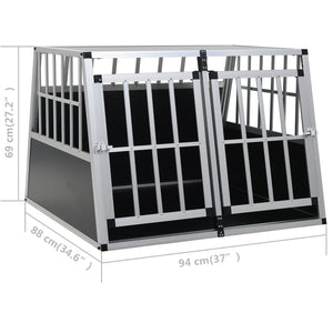 vidaXL Dog Transport Box with Double Door 94 x 88 x 69 cm