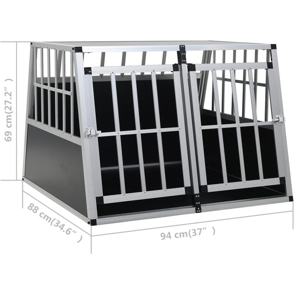 vidaXL Dog Transport Box with Double Door 94 x 88 x 69 cm