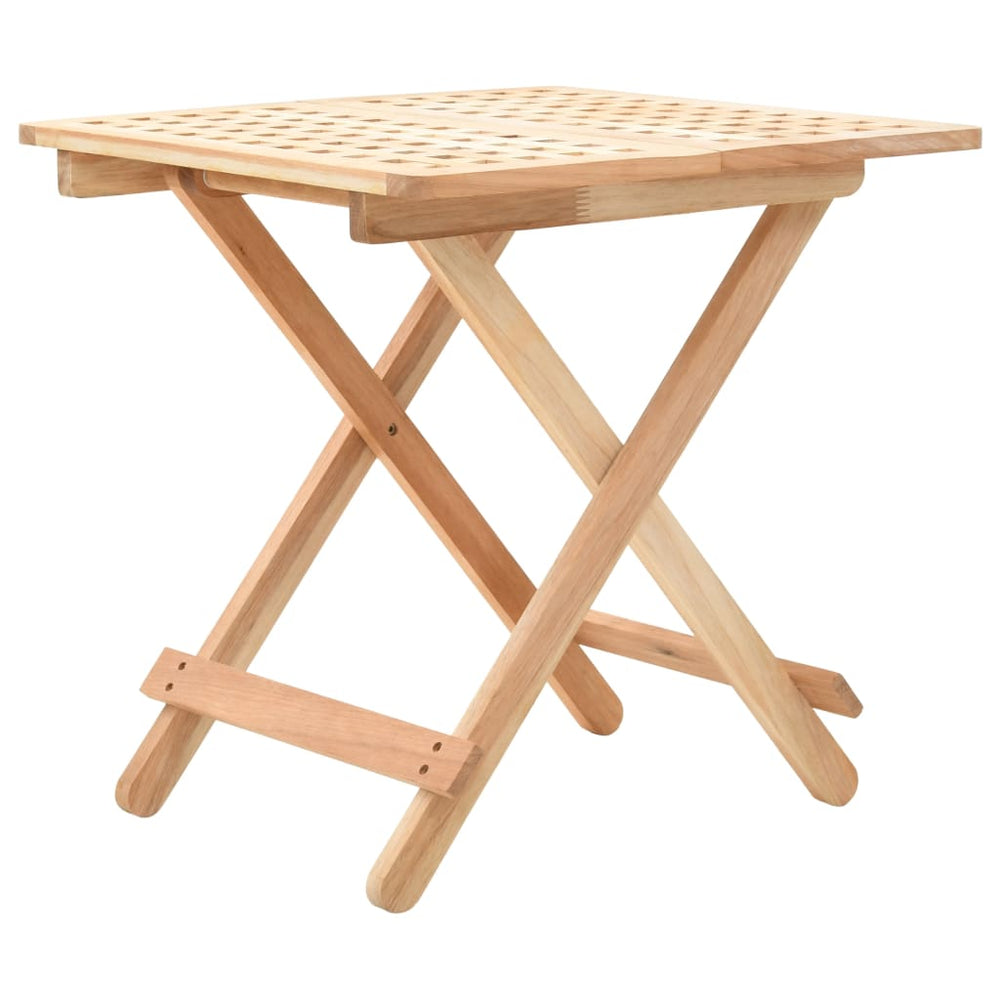 vidaXL Folding Side Table Solid Walnut Wood 50x50x49 cm