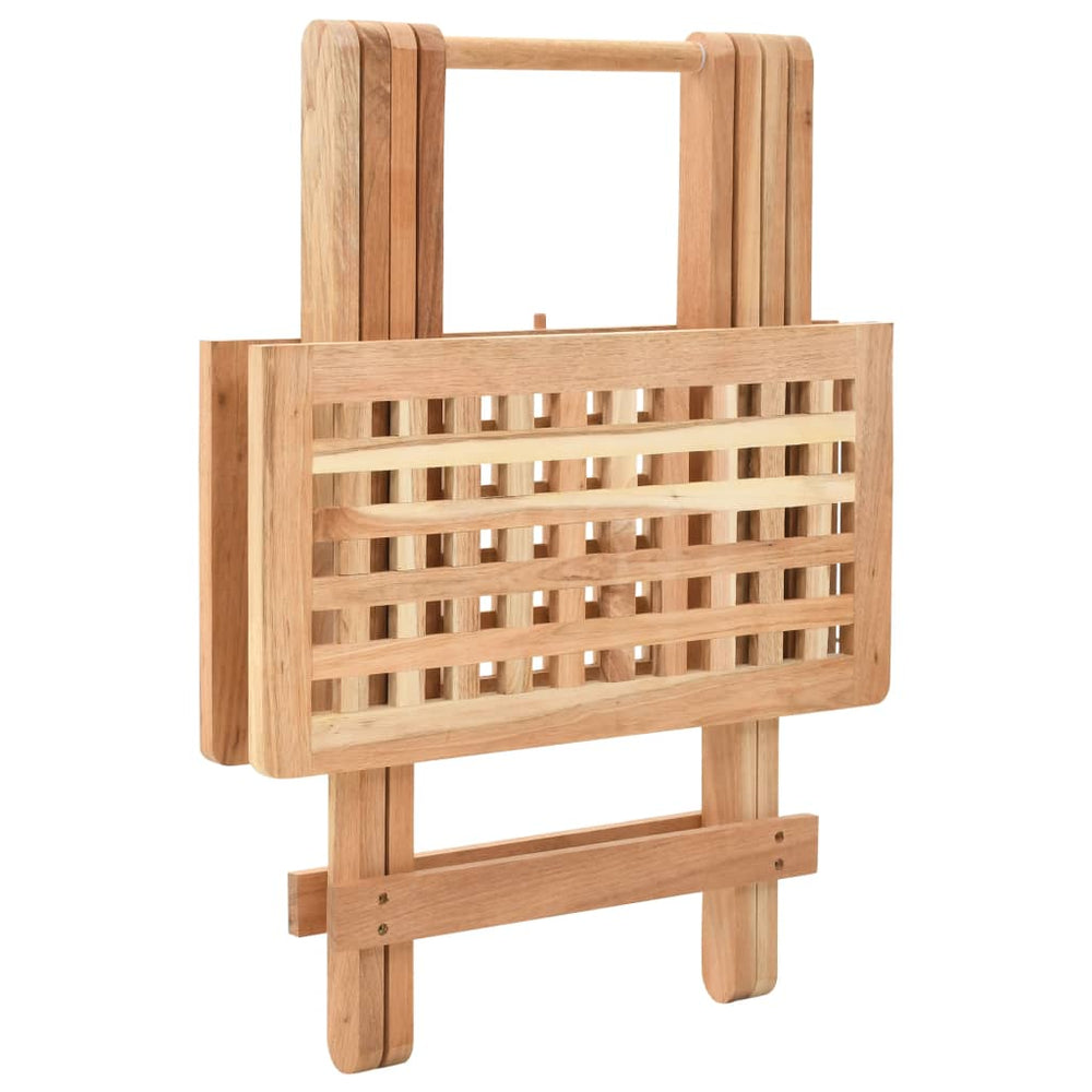 vidaXL Folding Side Table Solid Walnut Wood 50x50x49 cm