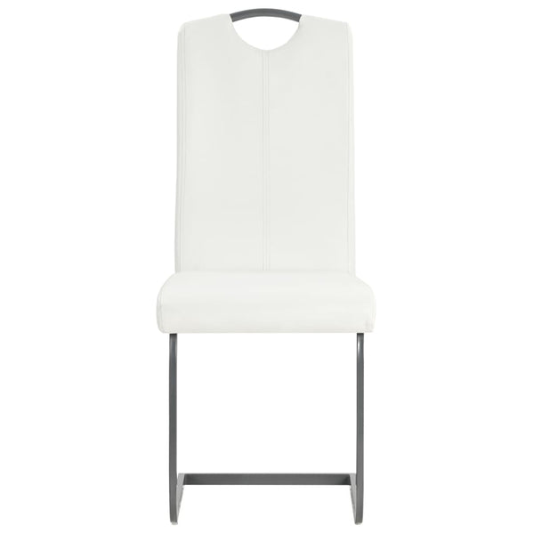 vidaXL Cantilever Chairs 6 pcs. White Faux Leather