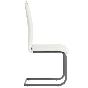 vidaXL Cantilever Chairs 6 pcs. White Faux Leather