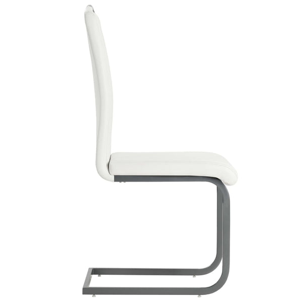 vidaXL Cantilever Chairs 6 pcs. White Faux Leather