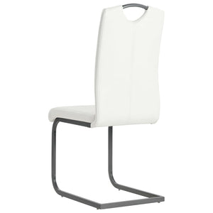 vidaXL Cantilever Chairs 6 pcs. White Faux Leather