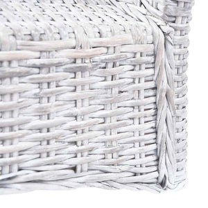 vidaXL Dining Chairs 4 pcs White Kubu Rattan and Mango Wood