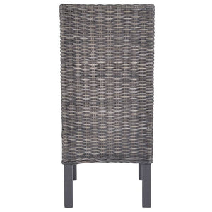 vidaXL Dining Chairs 6 pcs Brown Kubu Rattan and Mango Wood