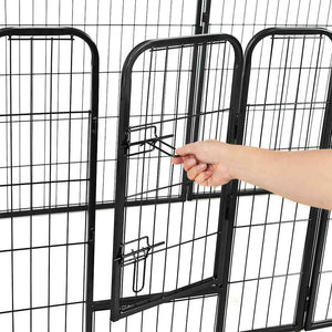 vidaXL Dog Playpen 16 Panels Steel 60x80 cm Black