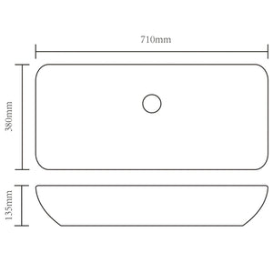 vidaXL Bathroom Sink with Faucet Ceramic Rectangular White