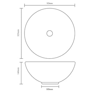 vidaXL Bathroom Sink with Faucet Ceramic Round White