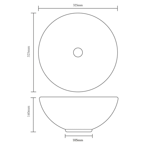 vidaXL Bathroom Sink with Faucet Ceramic Round White