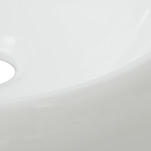 vidaXL Bathroom Sink with Faucet Ceramic Round White