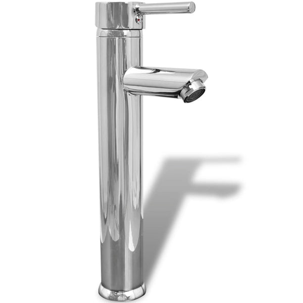 vidaXL Bathroom Sink with Faucet Ceramic Round White