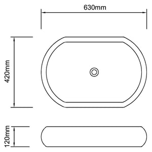 vidaXL Bathroom Basin with Faucet Ceramic Oval White