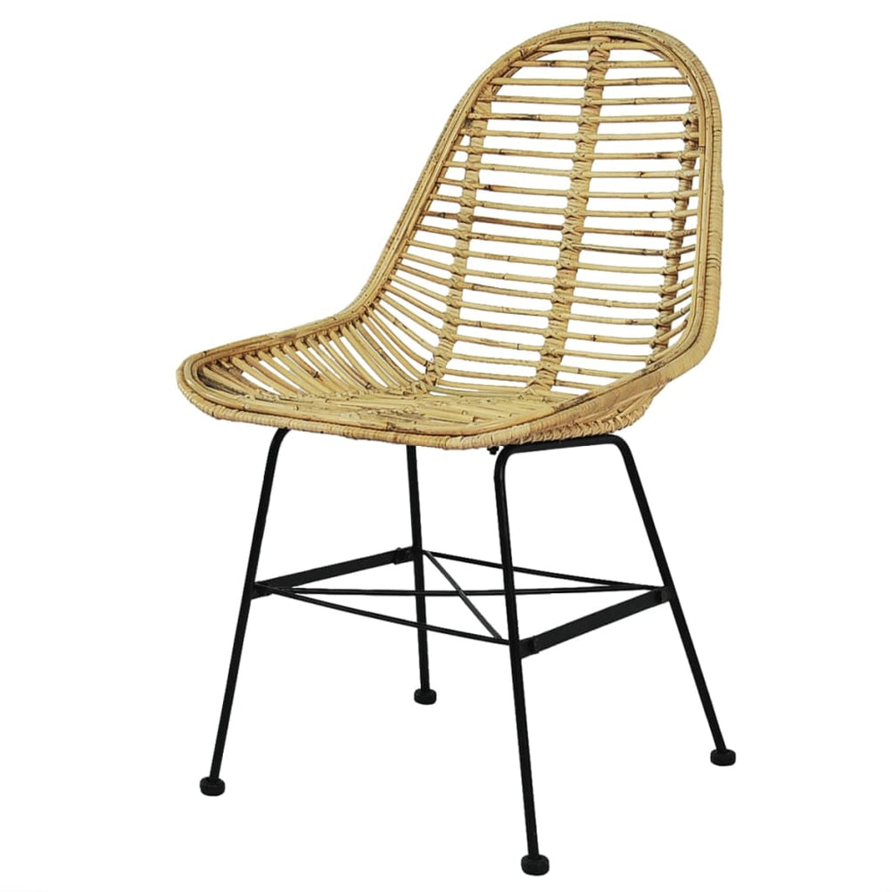 vidaXL Dining Chairs 6 pcs Rattan Natural