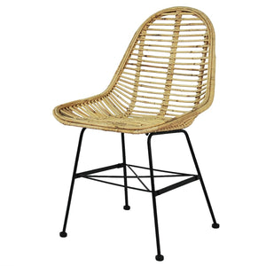vidaXL Dining Chairs 6 pcs Rattan Natural