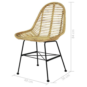 vidaXL Dining Chairs 6 pcs Rattan Natural