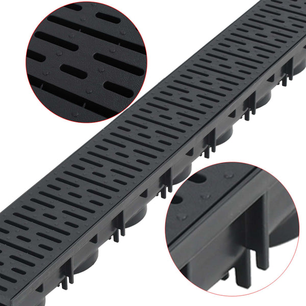 vidaXL Plastic Drainage Channels 2 m